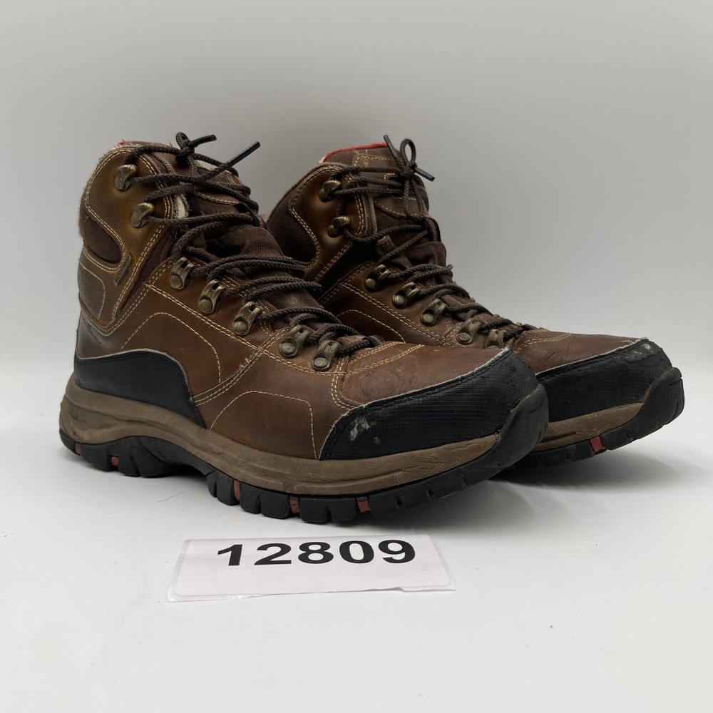 VTG Eddie Bauer Hiking Boots Men 10 Brown Leather Waterproof Lace Up Tracking